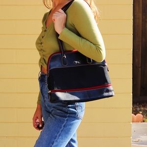 VTG tommy hilfiger black leather shoulder bag